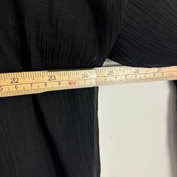 Free Press Black Sheer Swim Coverup – Silky Open Front – One Size - Picture 7 of 8